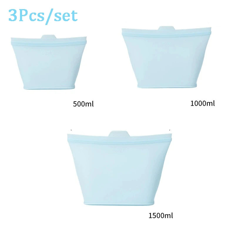 Reusable Silicone Food Storage Bags for Kitchen Organization - 15