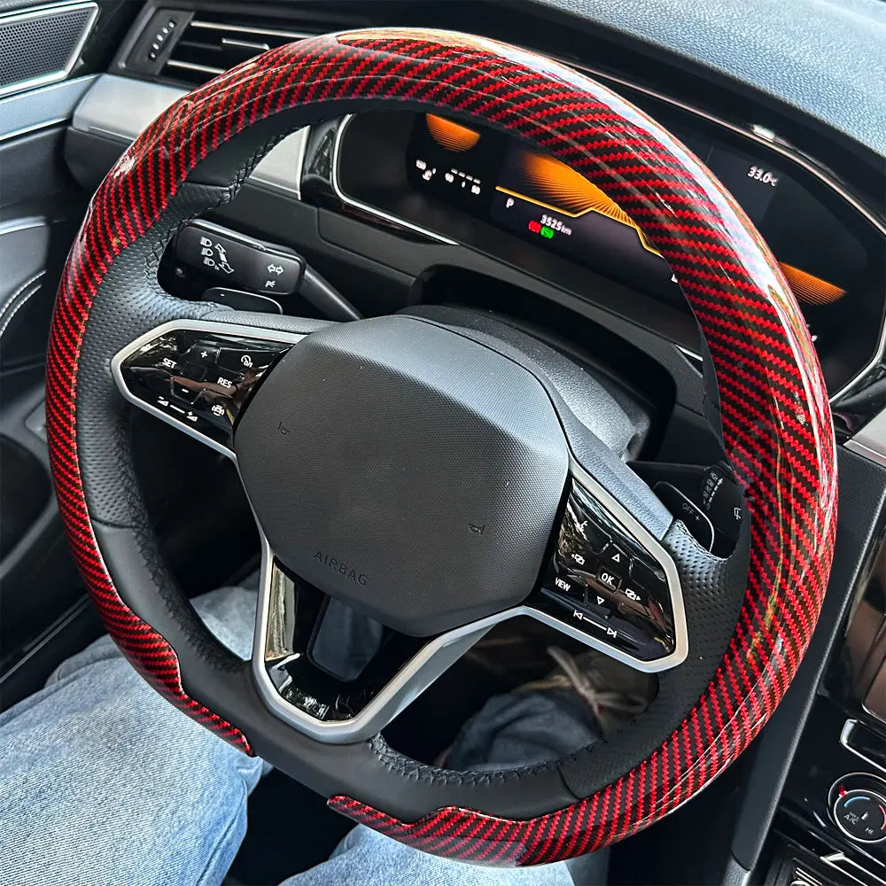 Universal Carbon Fiber Texture Steering Wheel Cover