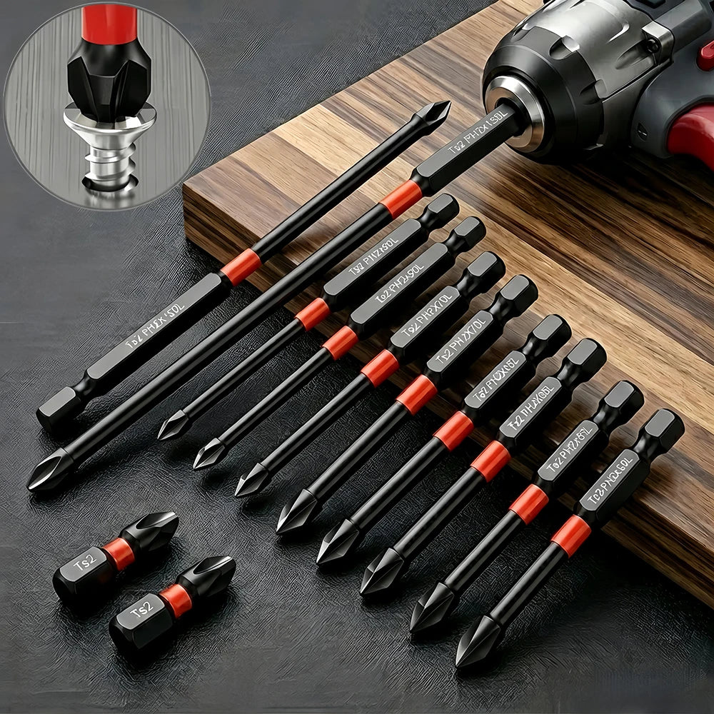 Magnetic Non-Slip Crosshead Drill Bit Set for Impact Drivers
