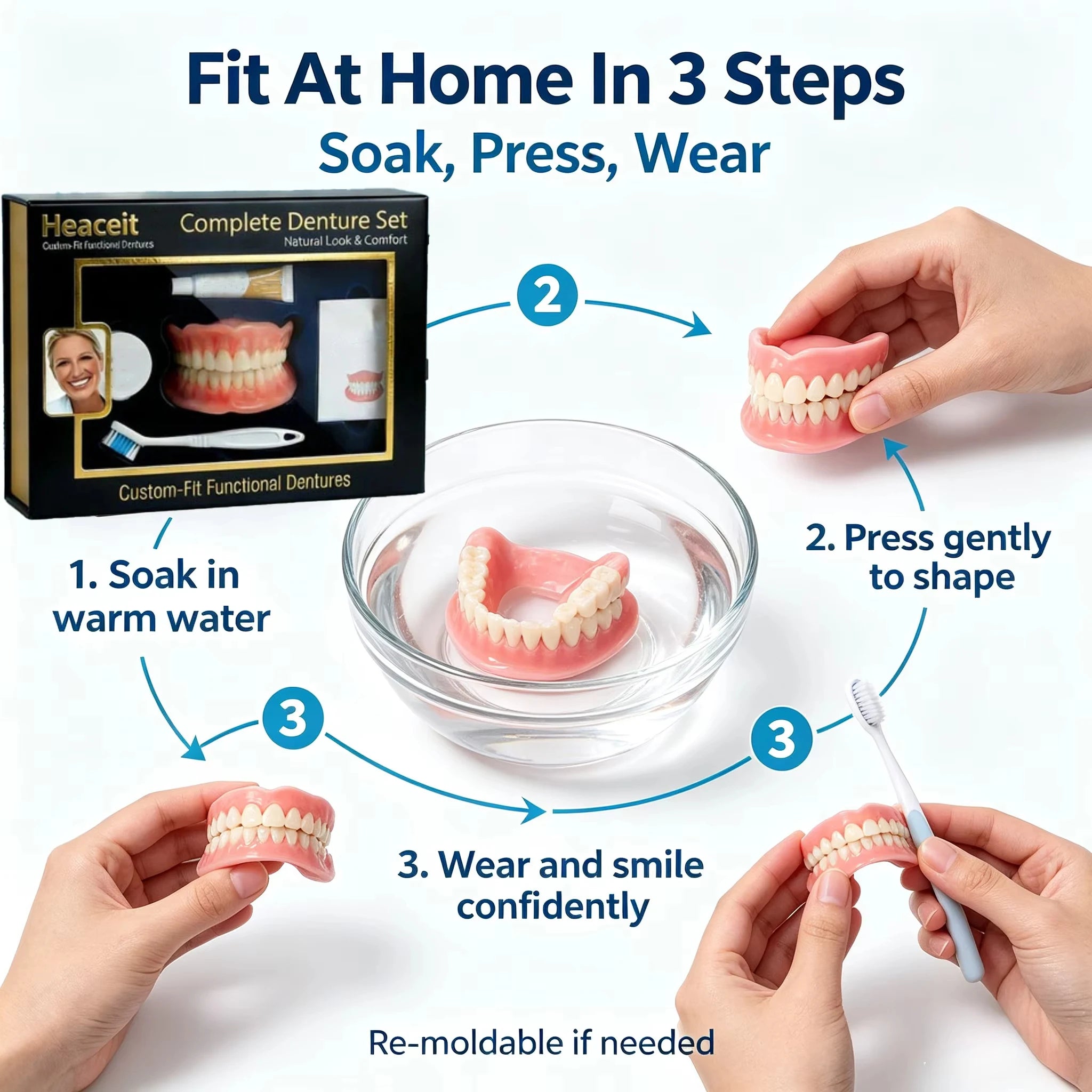 Comfortable Silicone Denture Set for Natural Smile - 5