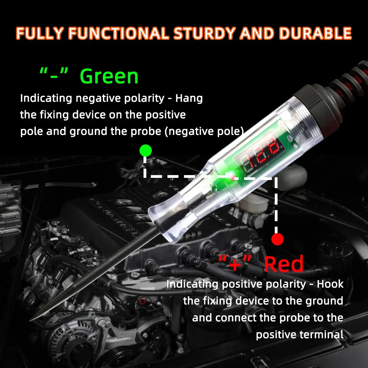 Digital Automotive Circuit Voltage Tester for Cars and Trucks