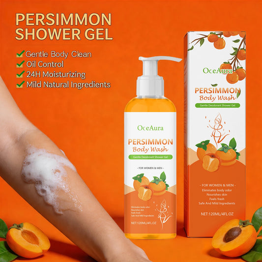 Persimmon Body Wash for Odor Control and Skin Exfoliation