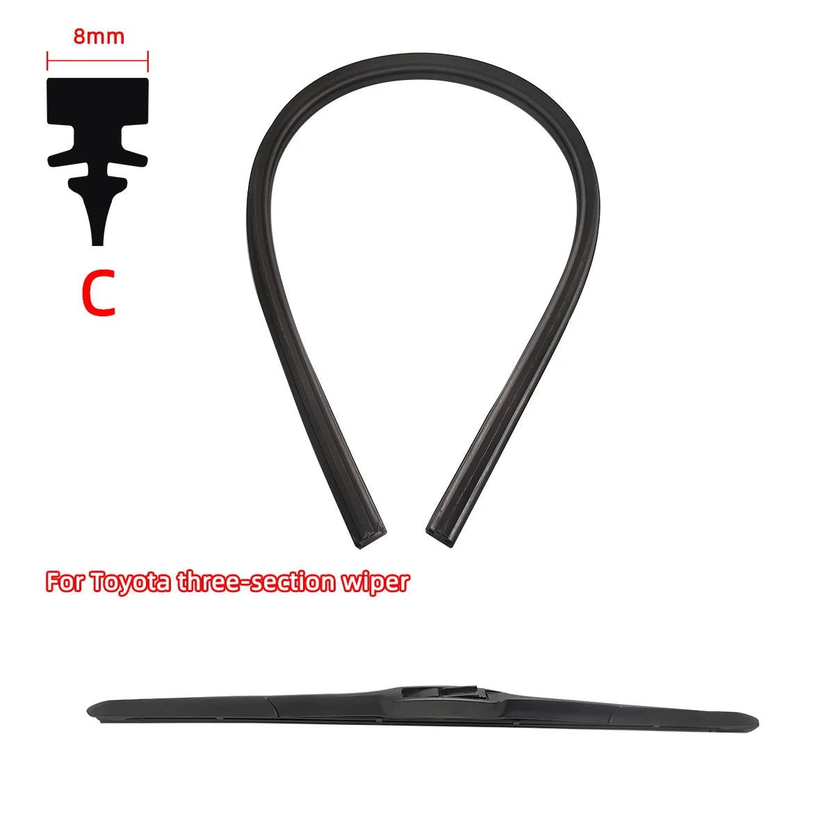 Universal Car Wiper Blade Rubber Refill Strip - 4