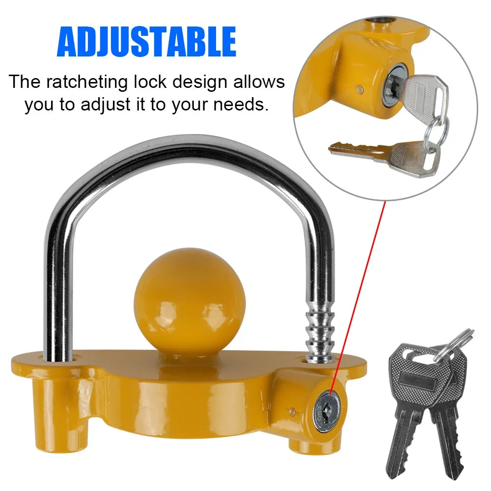 Heavy Duty Adjustable Trailer Hitch Coupler Lock - 5