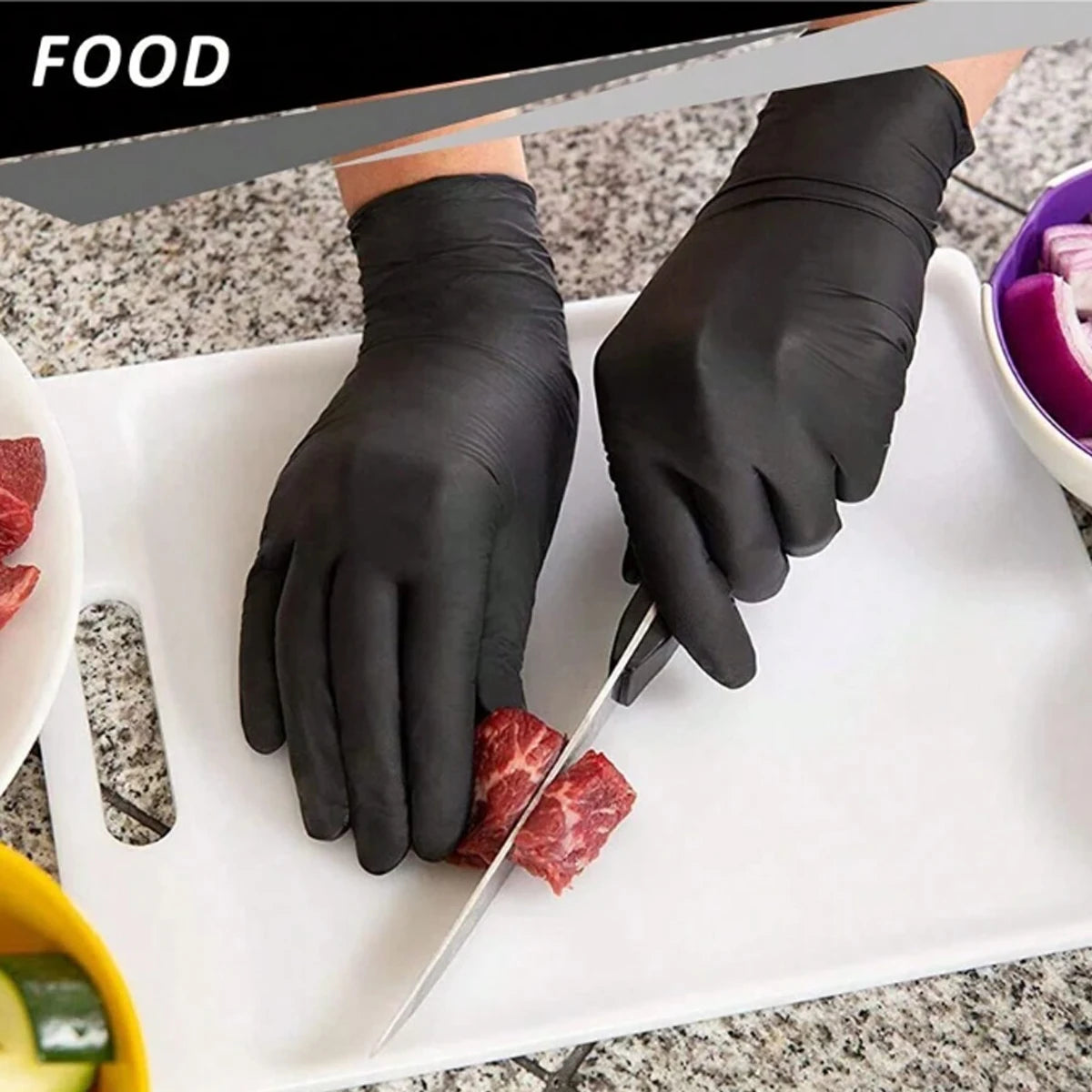Black Nitrile Disposable Gloves for Cleaning and Professional Use