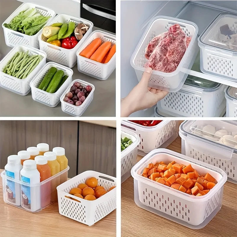 9-Piece Fruit and Vegetable Storage Container Set with Strainers - 4