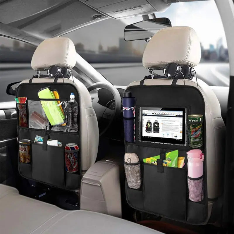 Car Backseat Organizer with Touch Screen Tablet Holder - 1