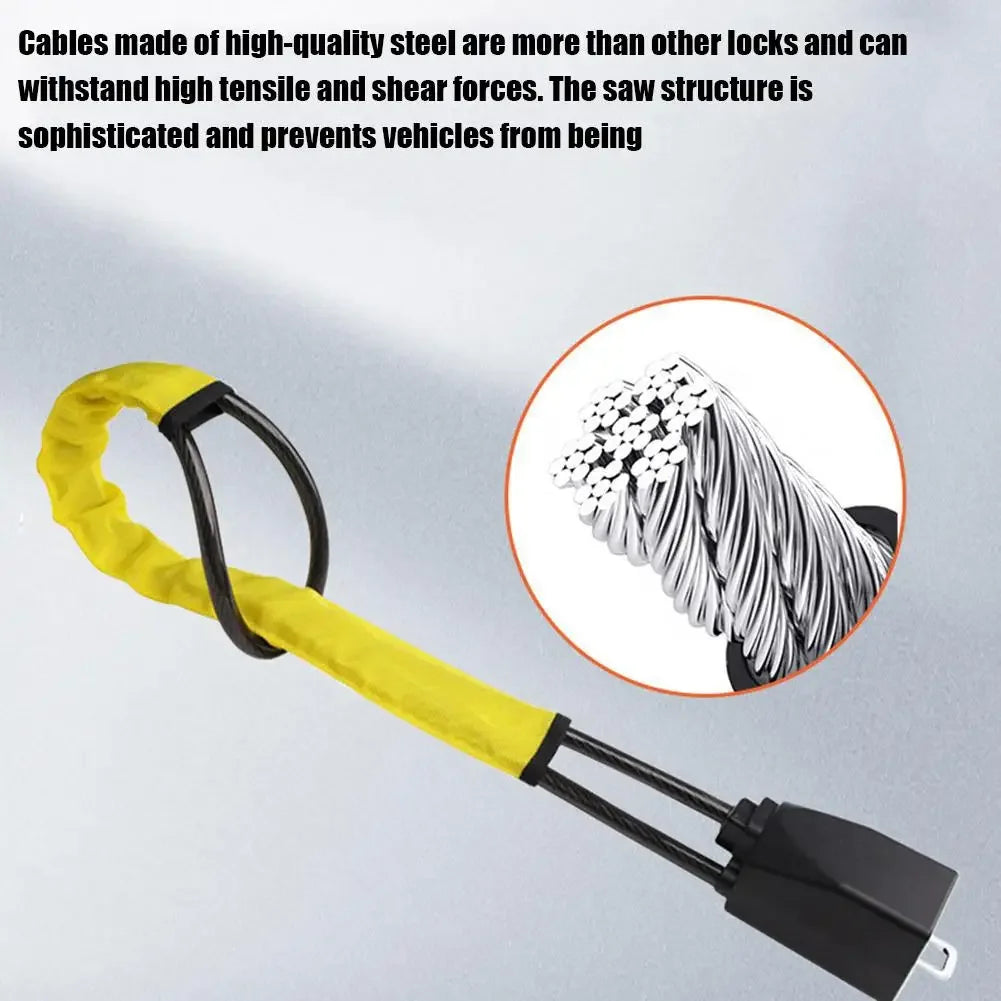 Anti-Theft Braided Steel Steering Wheel and Seat Belt Lock - 6