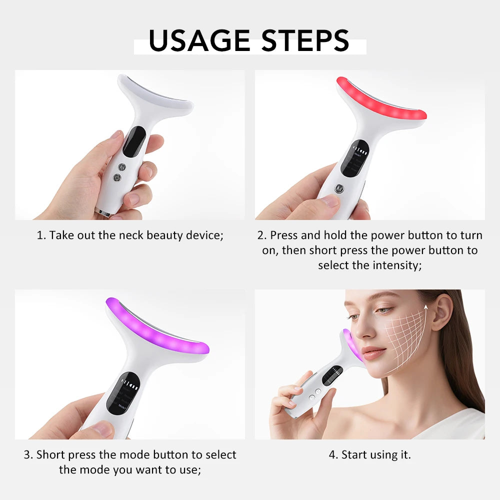 7-Color LED Neck and Face Lifting Beauty Device
