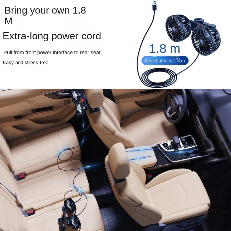 Adjustable USB Powered Car Backseat Cooling Fan - 5