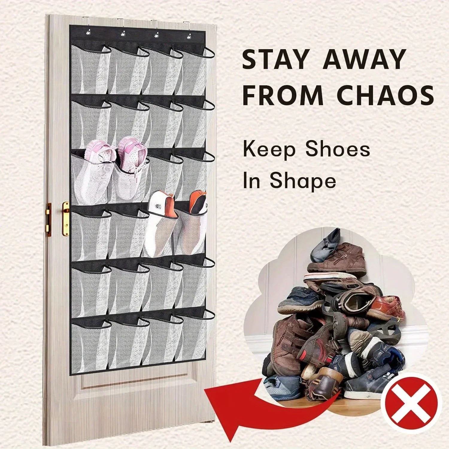 Over-the-Door Hanging Shoe and Accessory Organizer - 3