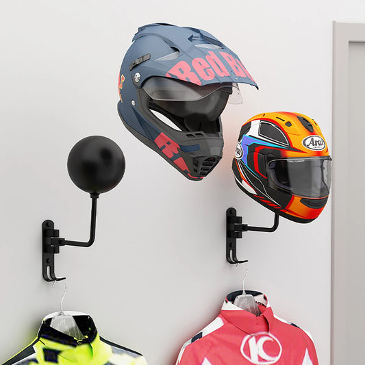 Heavy Duty Wall Mounted Helmet Display Rack for Motorcycles