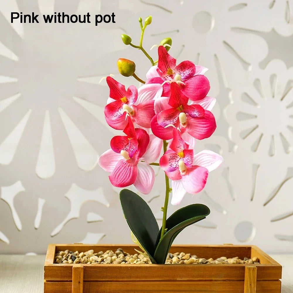 Artificial Orchid Flower Arrangement with Vase - 18