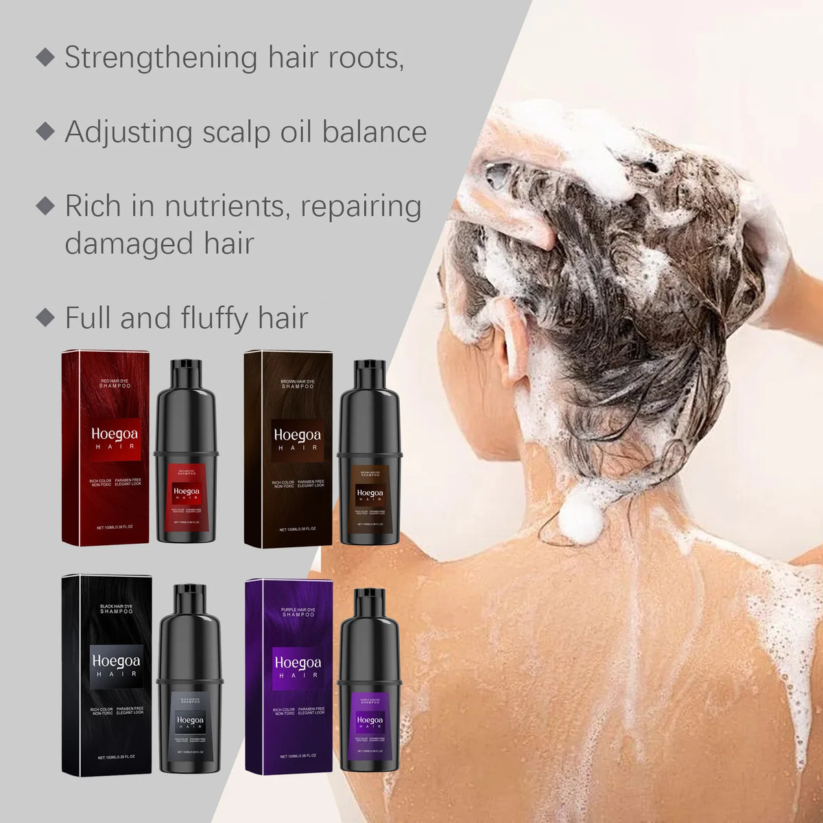 Instant Nourishing Hair Color Dye Shampoo