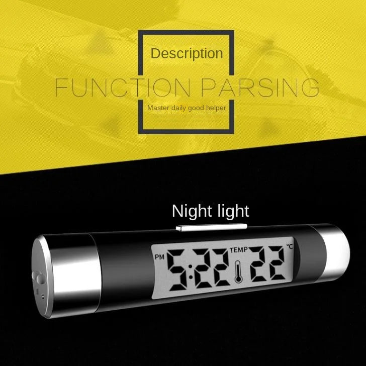 Digital Car Air Vent Clock and Thermometer with LED Backlight