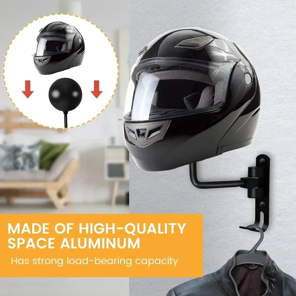 180° Rotatable Wall-Mount Helmet and Gear Storage Rack - 10