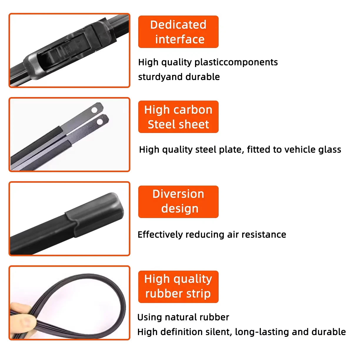 Universal Frameless J-Hook Car Windshield Wiper Blade