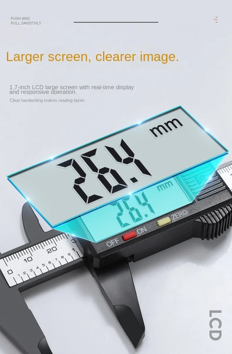 Digital Caliper Measuring Tool Carbon Fiber Vernier Gauge Micrometer - 12