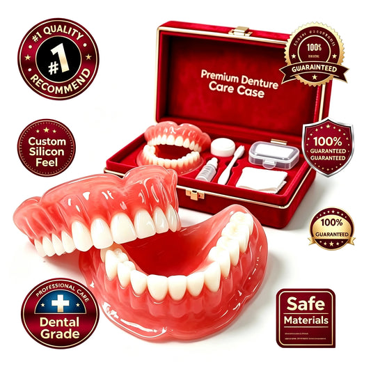 Full-Mouth Comfort Silicone Denture Set with Storage Case