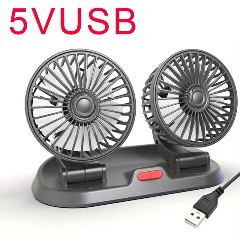3-Head Adjustable Car Cooling Fan for Dashboard