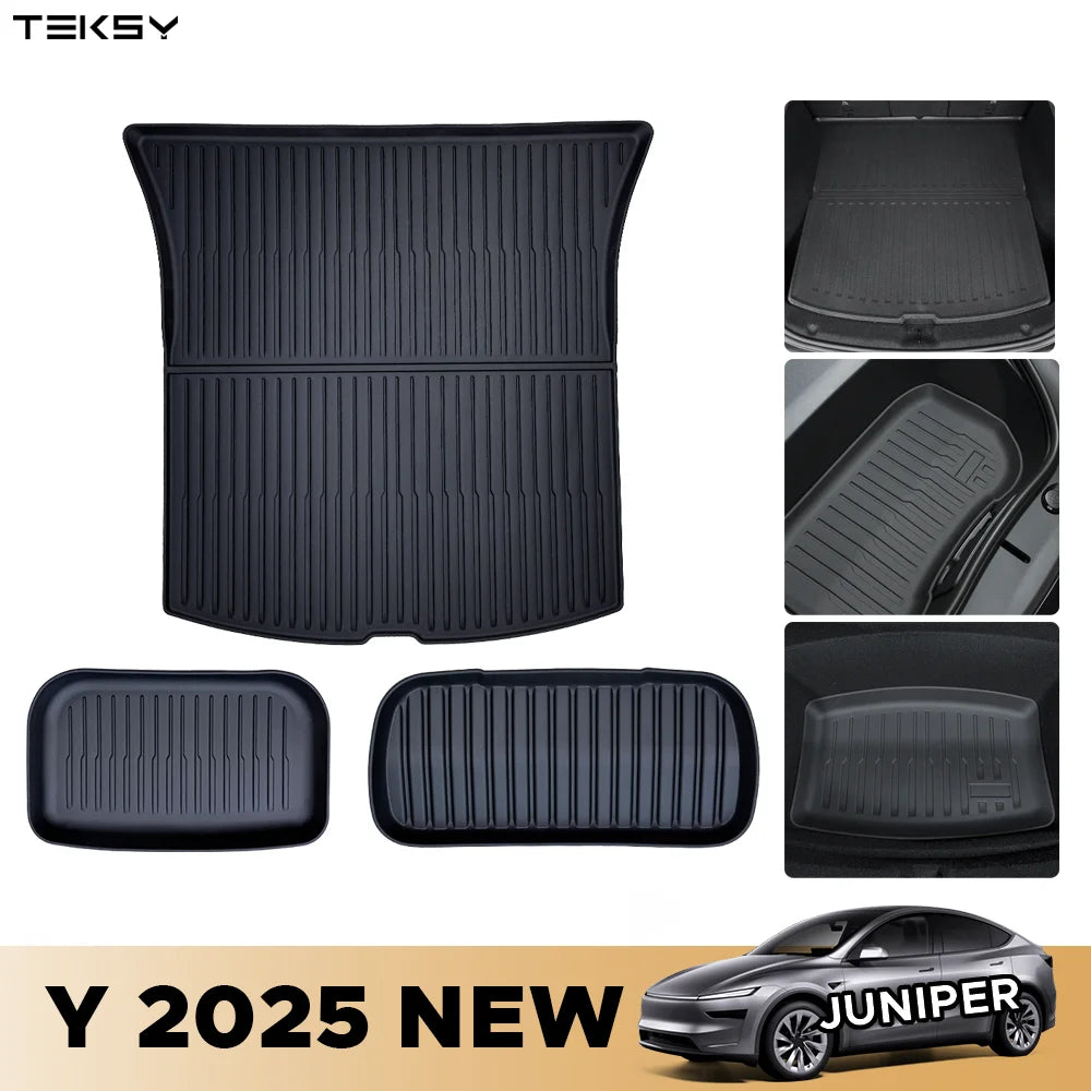 TPE Waterproof Trunk Mat Set for 2025 Model Y Juniper - 1
