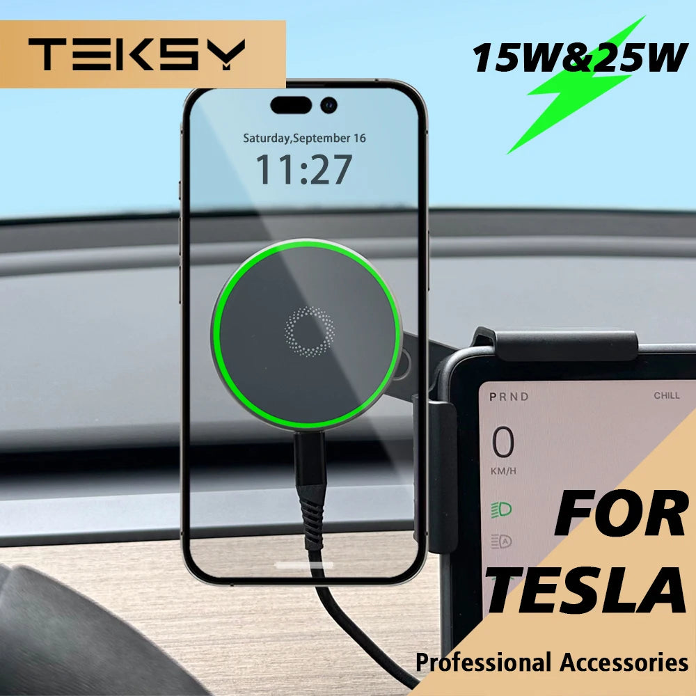 Magnetic Wireless Car Charger Mount for Tesla Screen