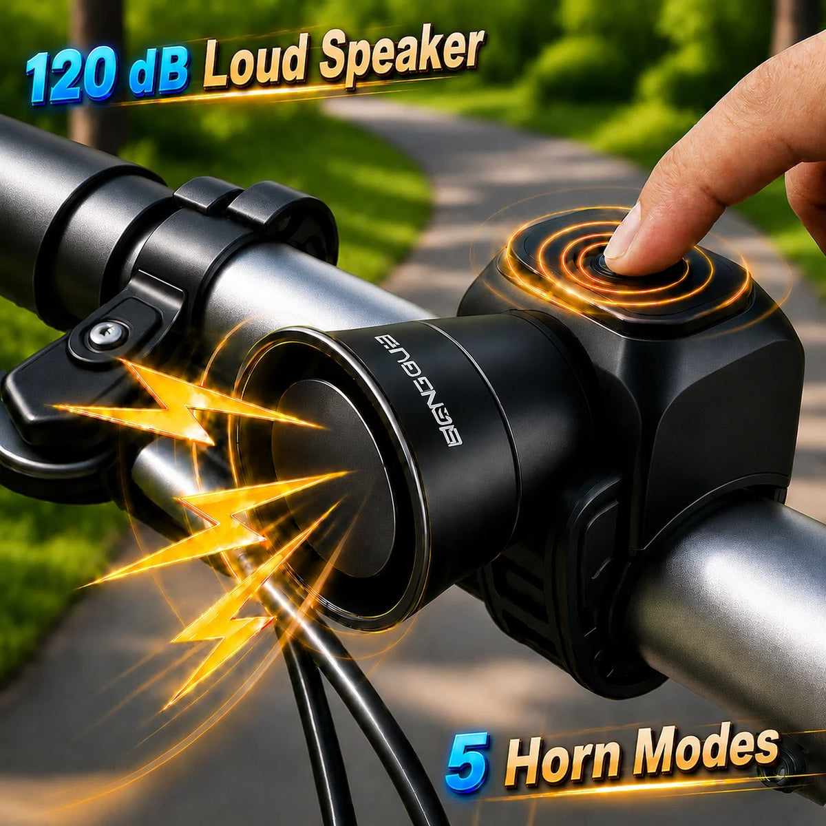 Waterproof Electronic Bicycle Horn with 5 Sound Modes