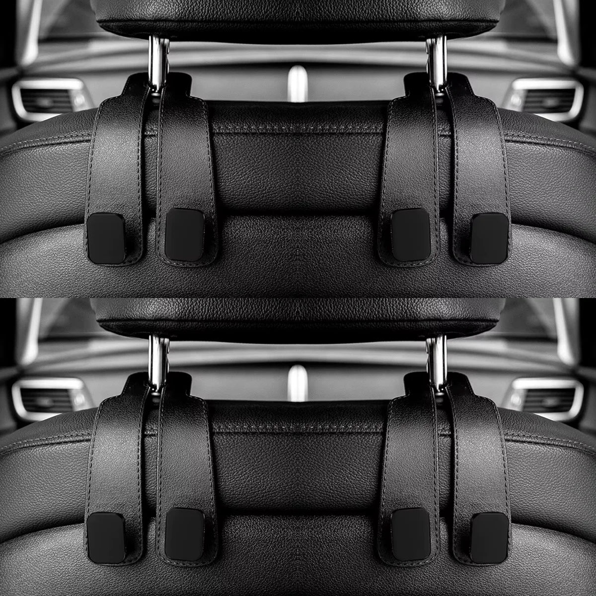 Leather Car Seat Headrest Organizer Hooks