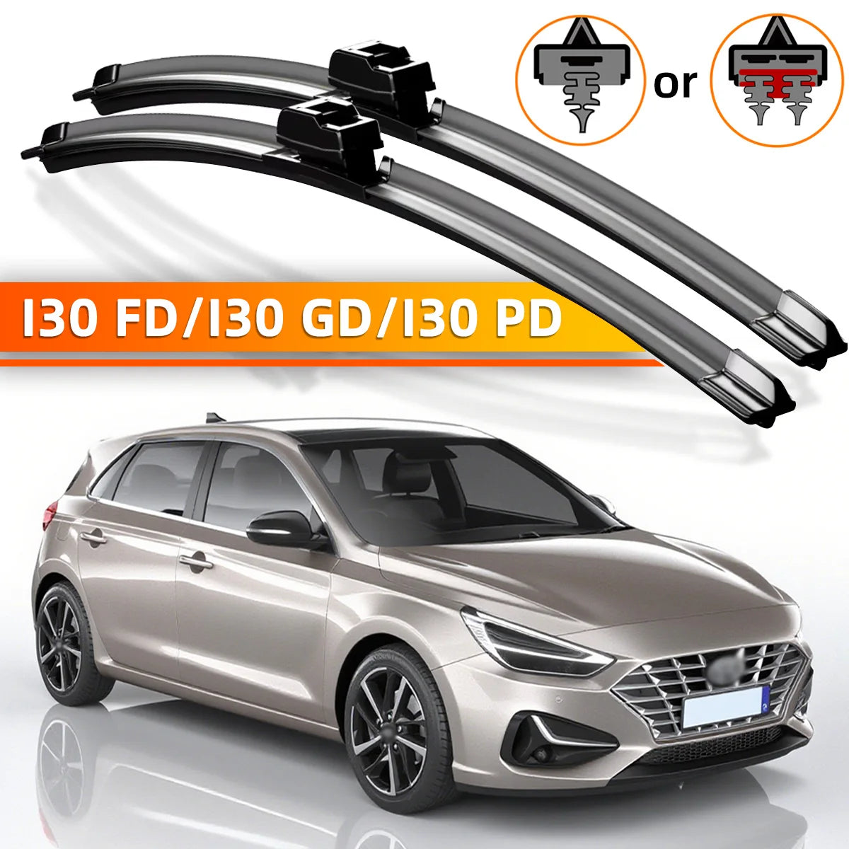 Front Windshield Wiper Blades for Hyundai i30