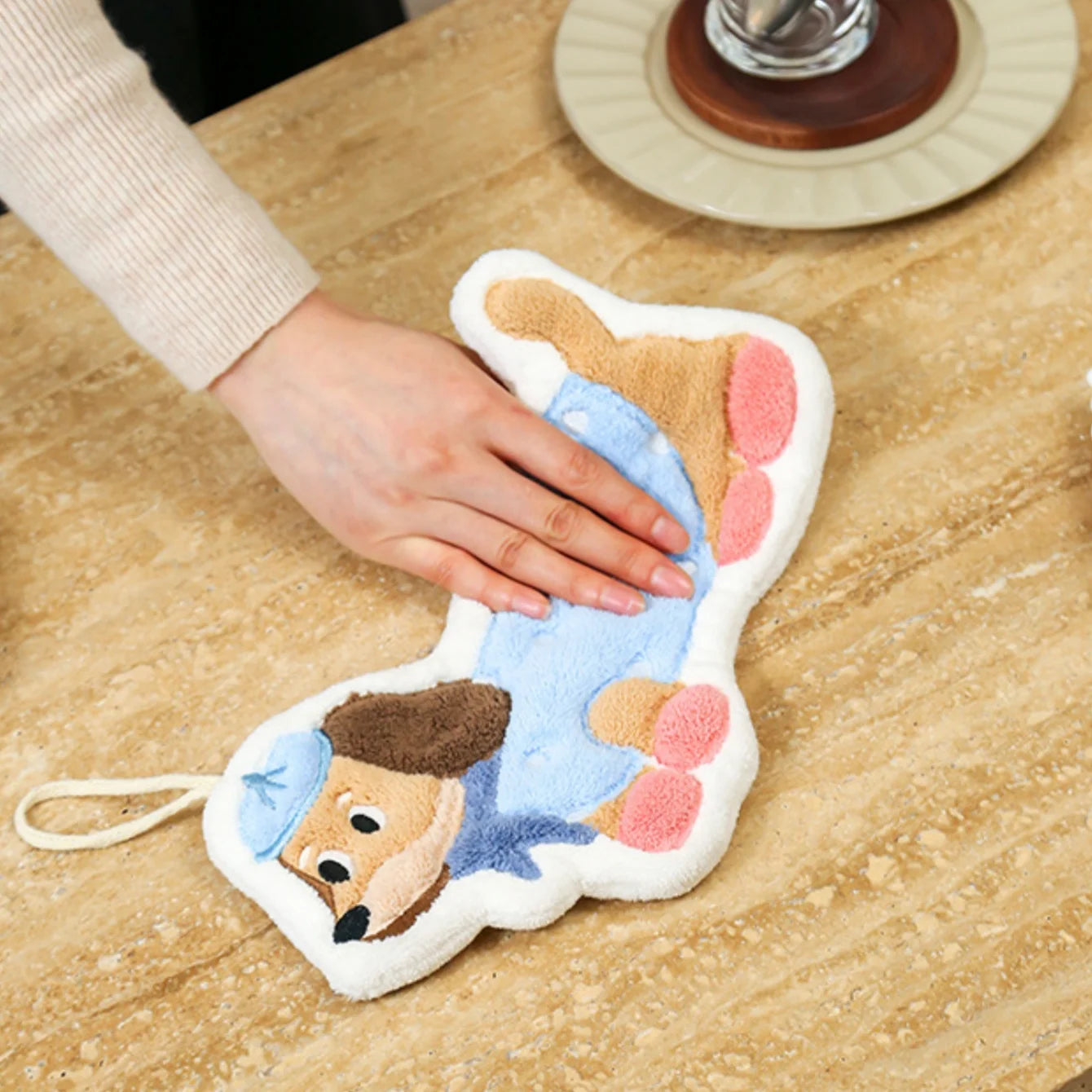 Cute Dog Shaped Hanging Hand Towel - 3