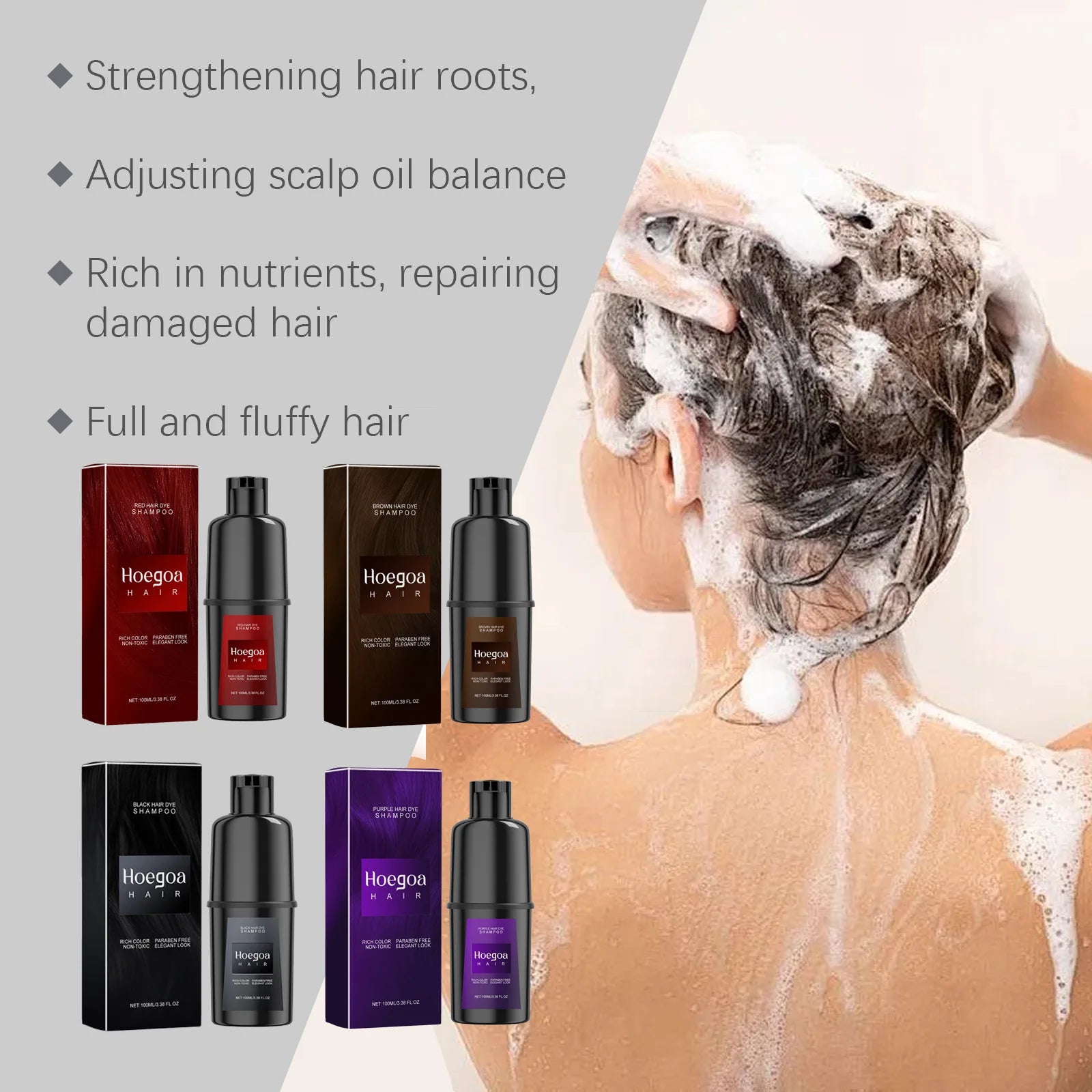 Instant Nourishing Hair Color Dye Shampoo - 4