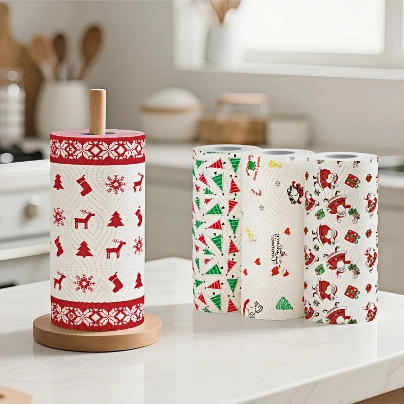 Festive Christmas Patterned Absorbent Kitchen Paper Towels