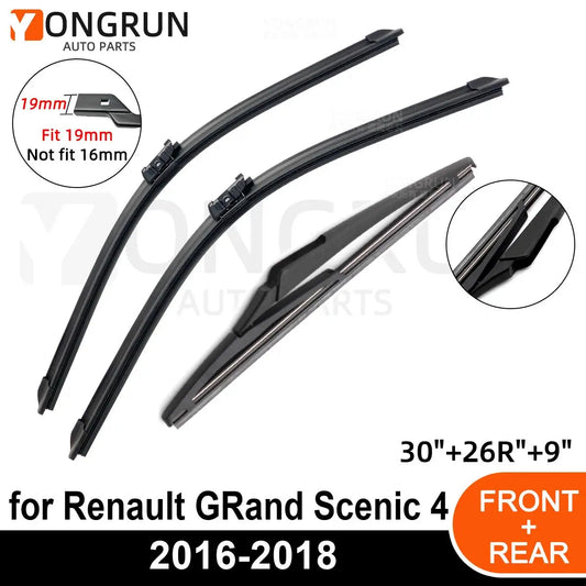 Front and Rear Windshield Wiper Blades for Renault Grand Scenic 4