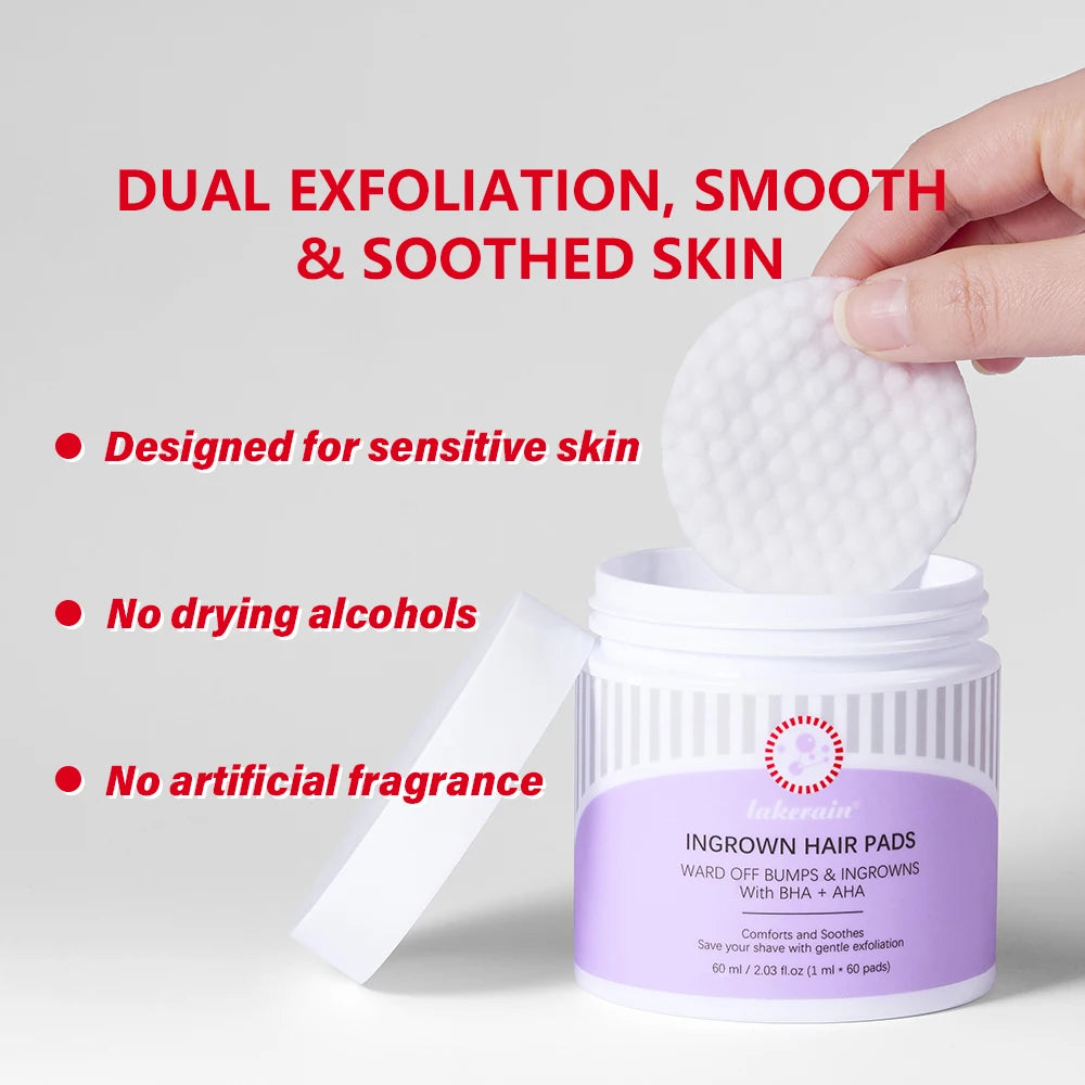 Exfoliating Ingrown Hair Treatment Pads for Razor Bumps - 8