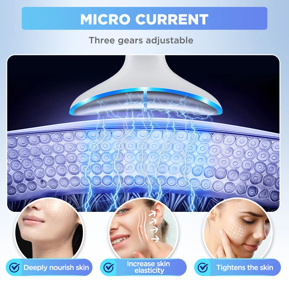 LED Face and Neck Skin Tightening Massage Device