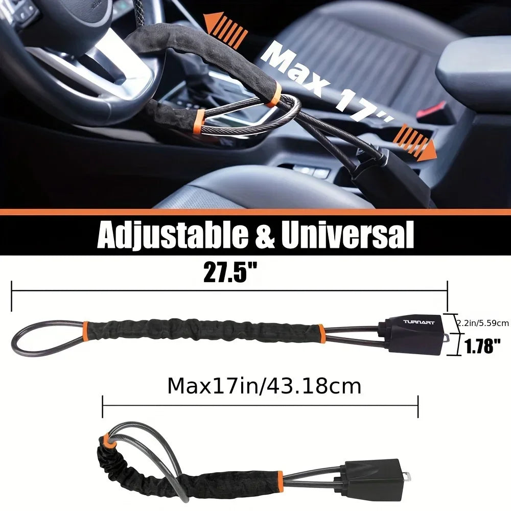 Universal Anti-Theft Car Steering Wheel and Seat Belt Security Lock