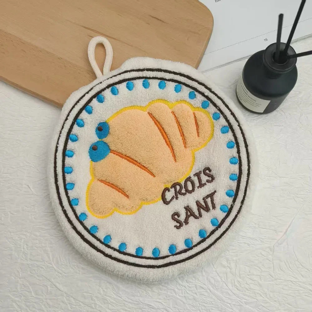 Absorbent Food-Shaped Hanging Hand Towel for Kitchen and Bathroom