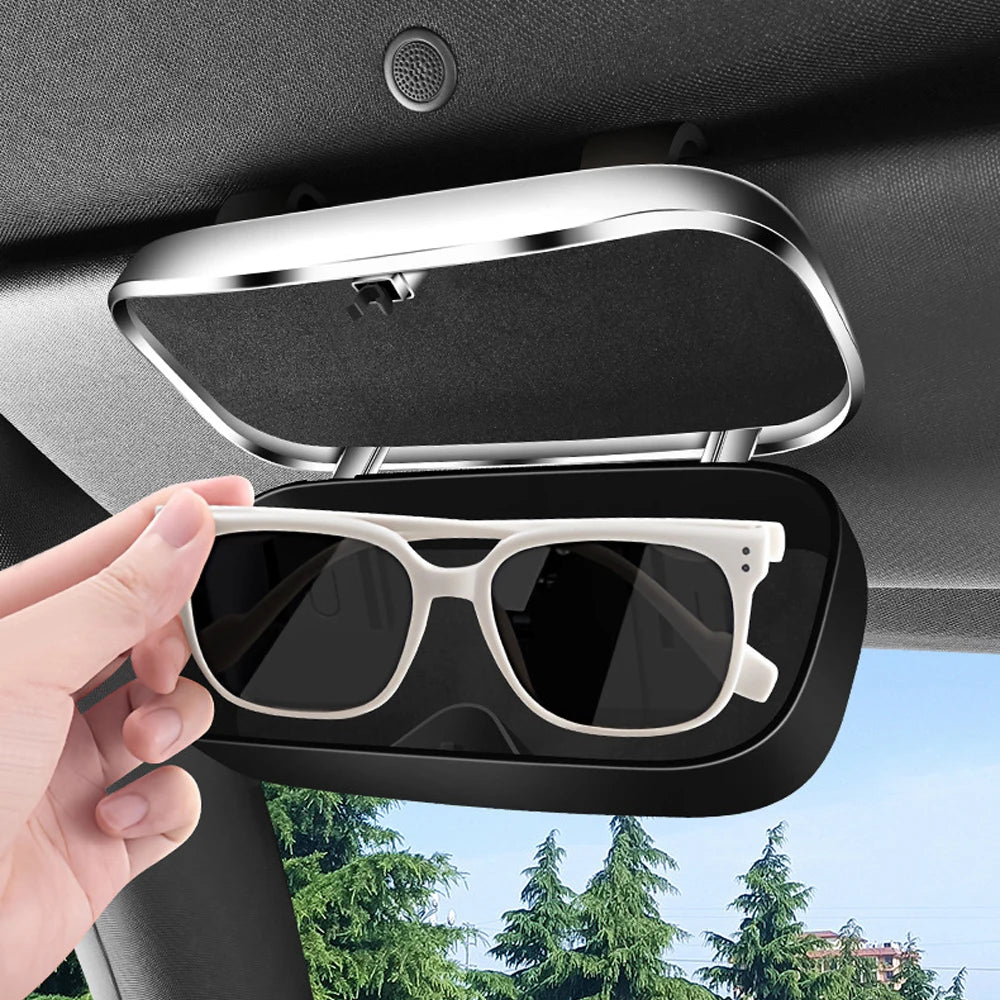 Portable Car Sun Visor Sunglasses Holder Case - 1