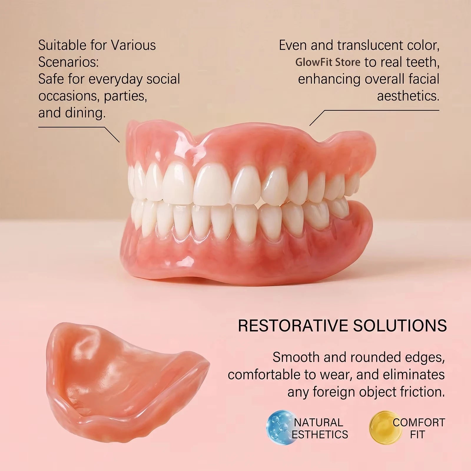 Comfortable Silicone Denture Set for Natural Smile - 6
