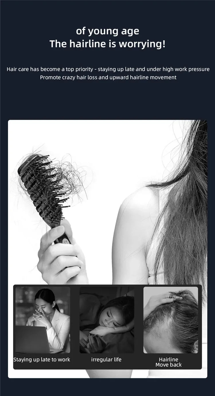 Electric EMS LED Scalp Massager and Hair Oil Applicator Comb - 7