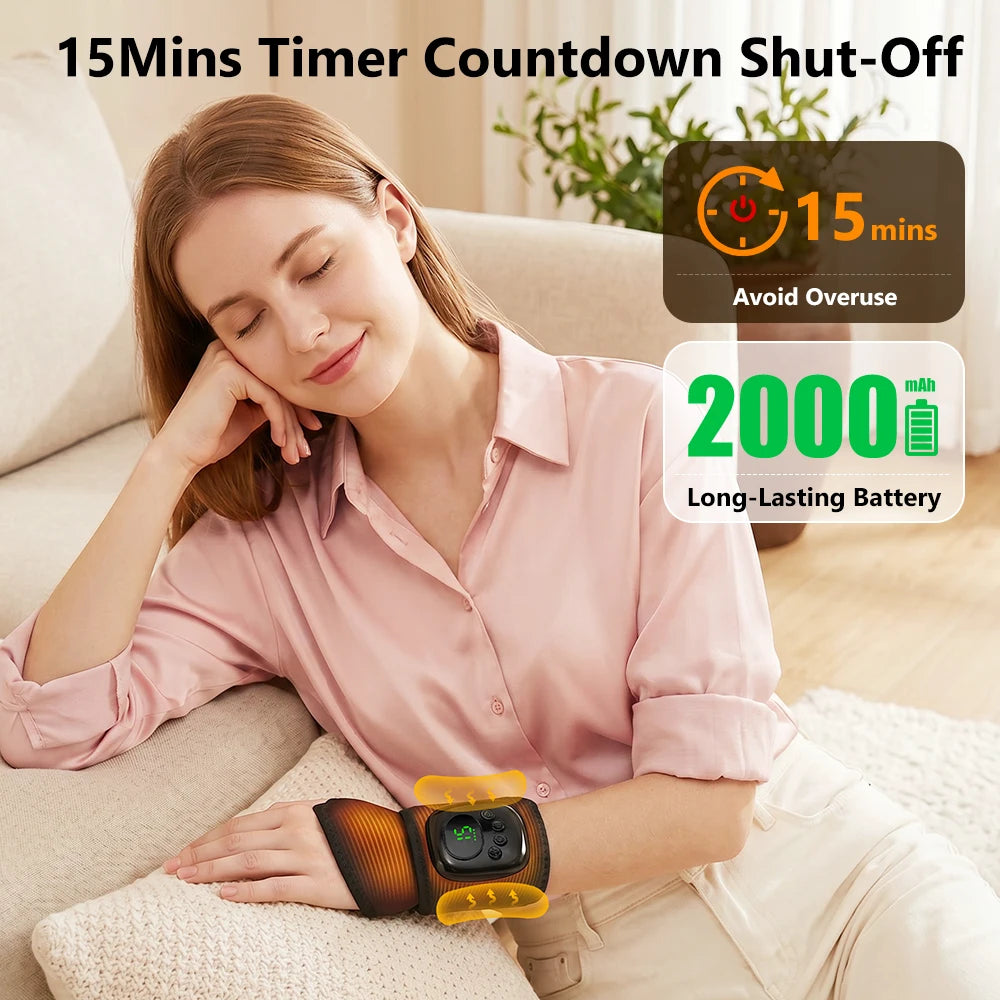 Cordless Heated Air Compression Wrist Massager - 12