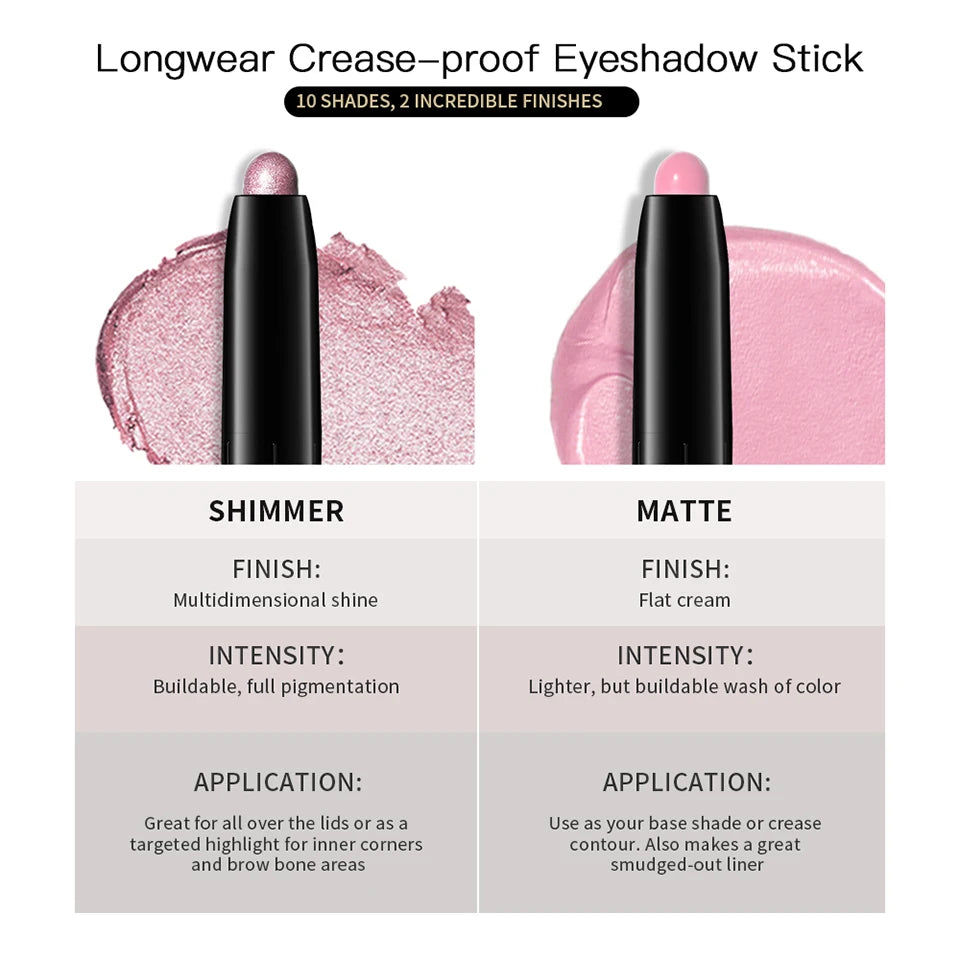 Long-Lasting Waterproof Cream Eyeshadow Stick - 12