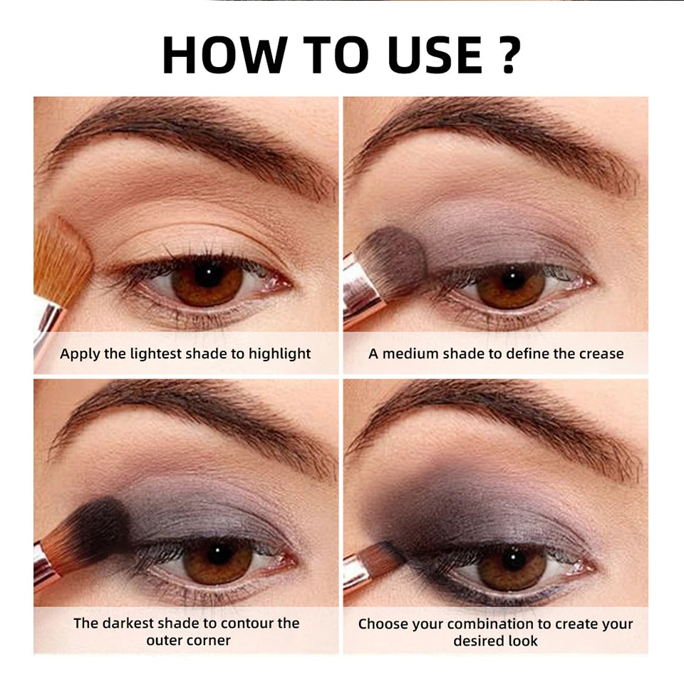 6-Color Nude Eyeshadow Palette with Makeup Brushes