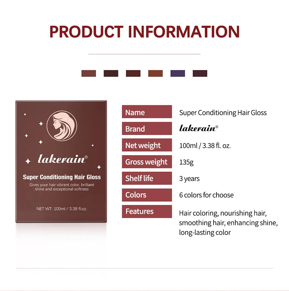 Conditioning Hair Gloss for Color Enhancement and Shine