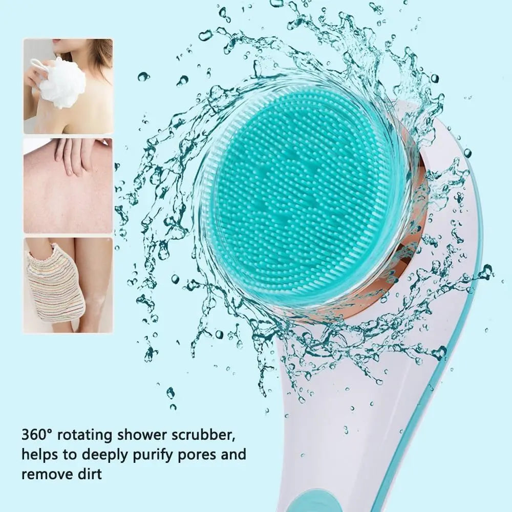 Electric Rechargeable Long-Handle Bath and Body Exfoliating Brush