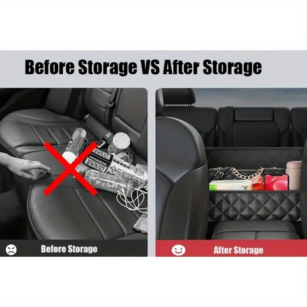 PU Leather Car Seat Back Storage Organizer Bag