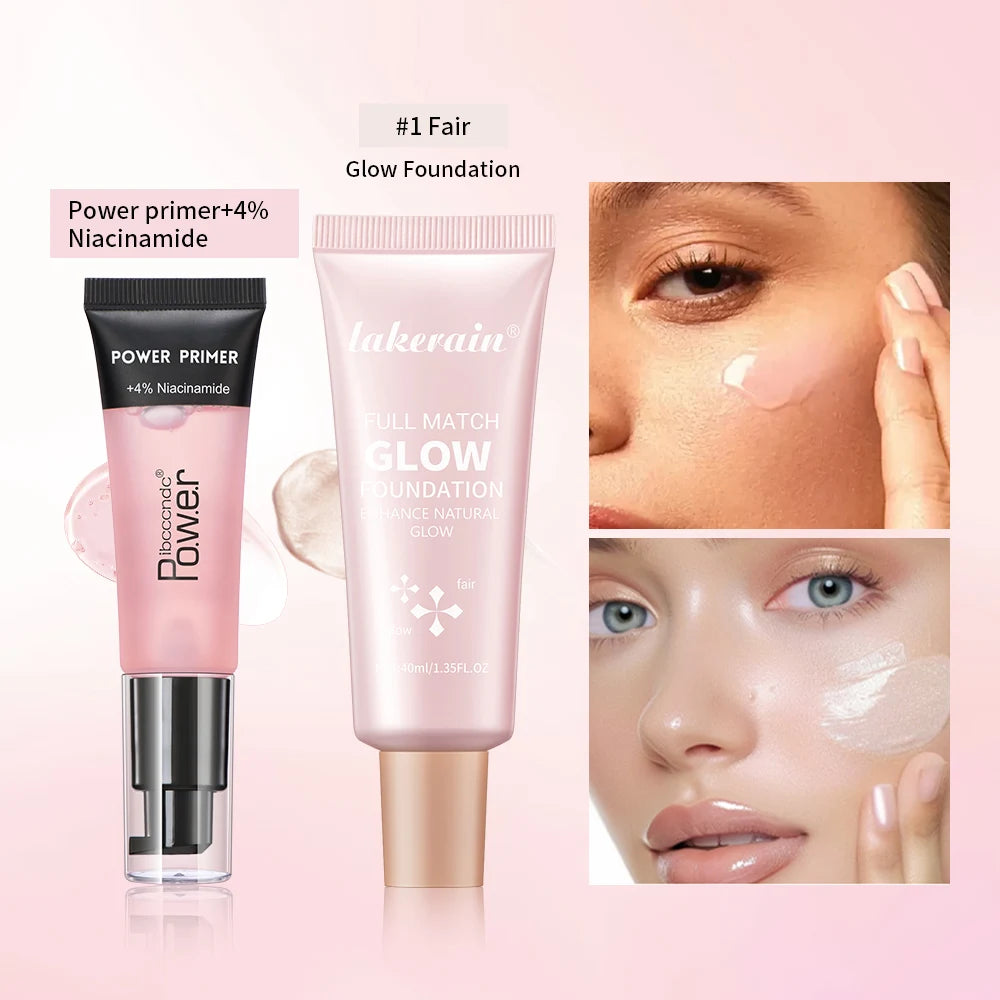 Hydrating Primer and Glow Foundation Makeup Set - 6