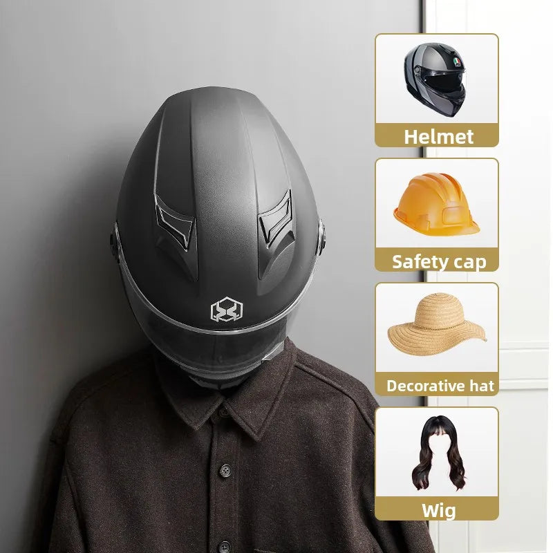 Wall-Mounted Motorcycle Helmet Rack with Gear Hook - 6