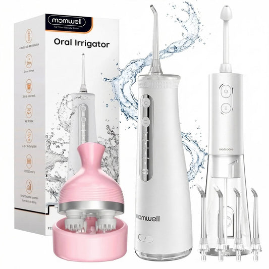 Portable Cordless Water Flosser and Electric Scalp Massager Set
