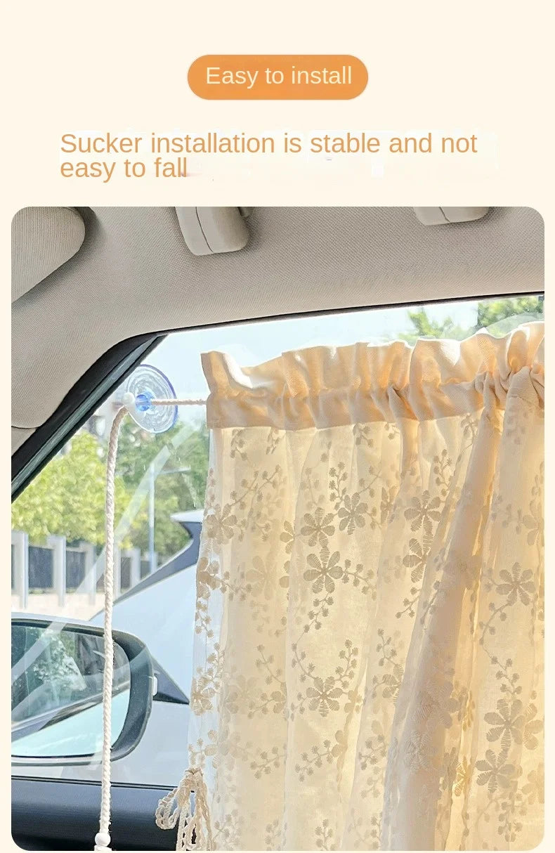 Floral Print Retractable Car Window Sunshade